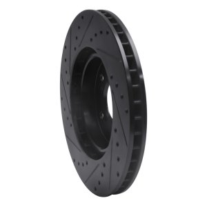 Acura RL Brake Rotor (1) - Front Right - R1 Concepts - Drilled & Slotted - Black - `05-`12